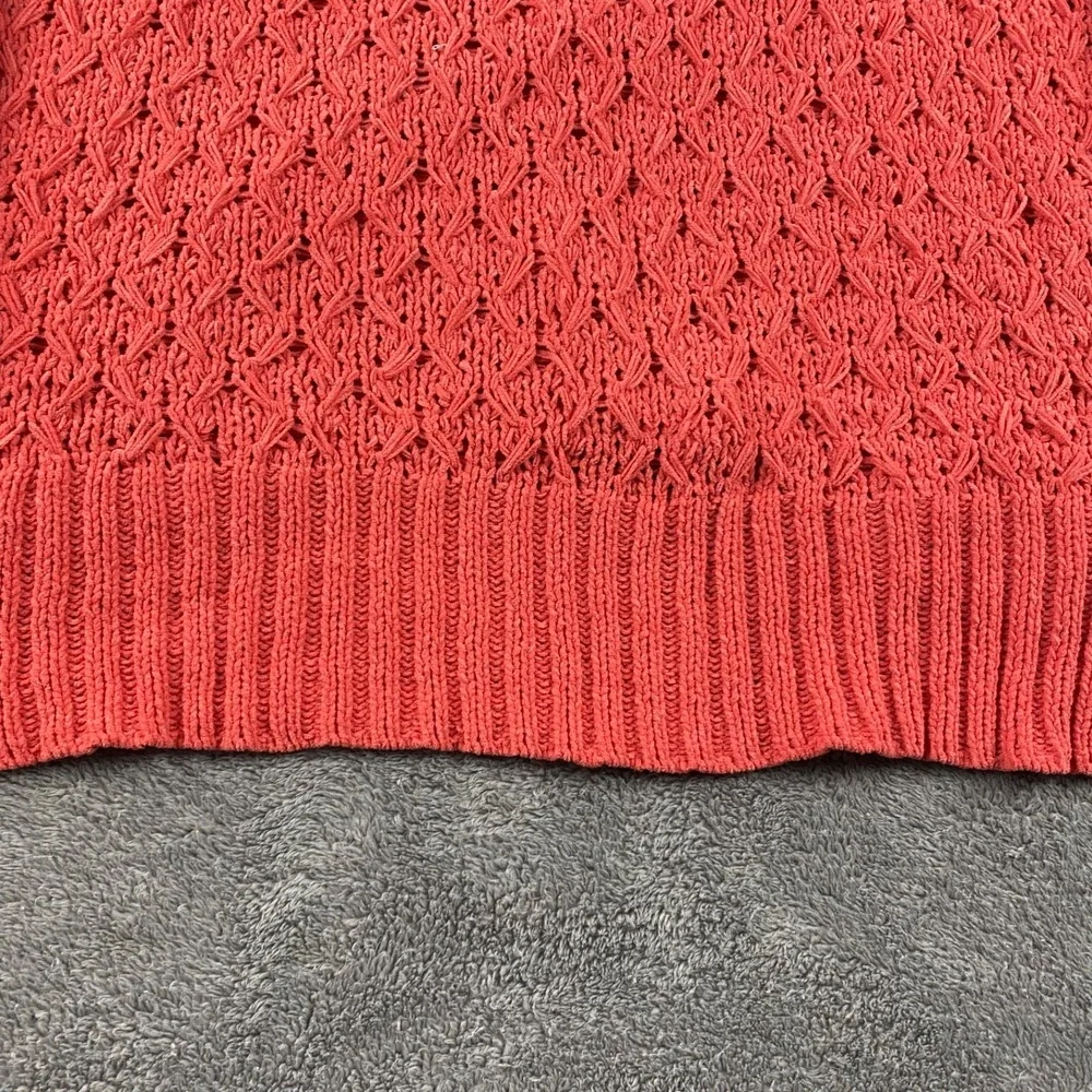 Seven7 Chunky Knit Super Soft Sweater Womens Medium Coral Orange Long Sleeve NWT - Picture 10 of 12